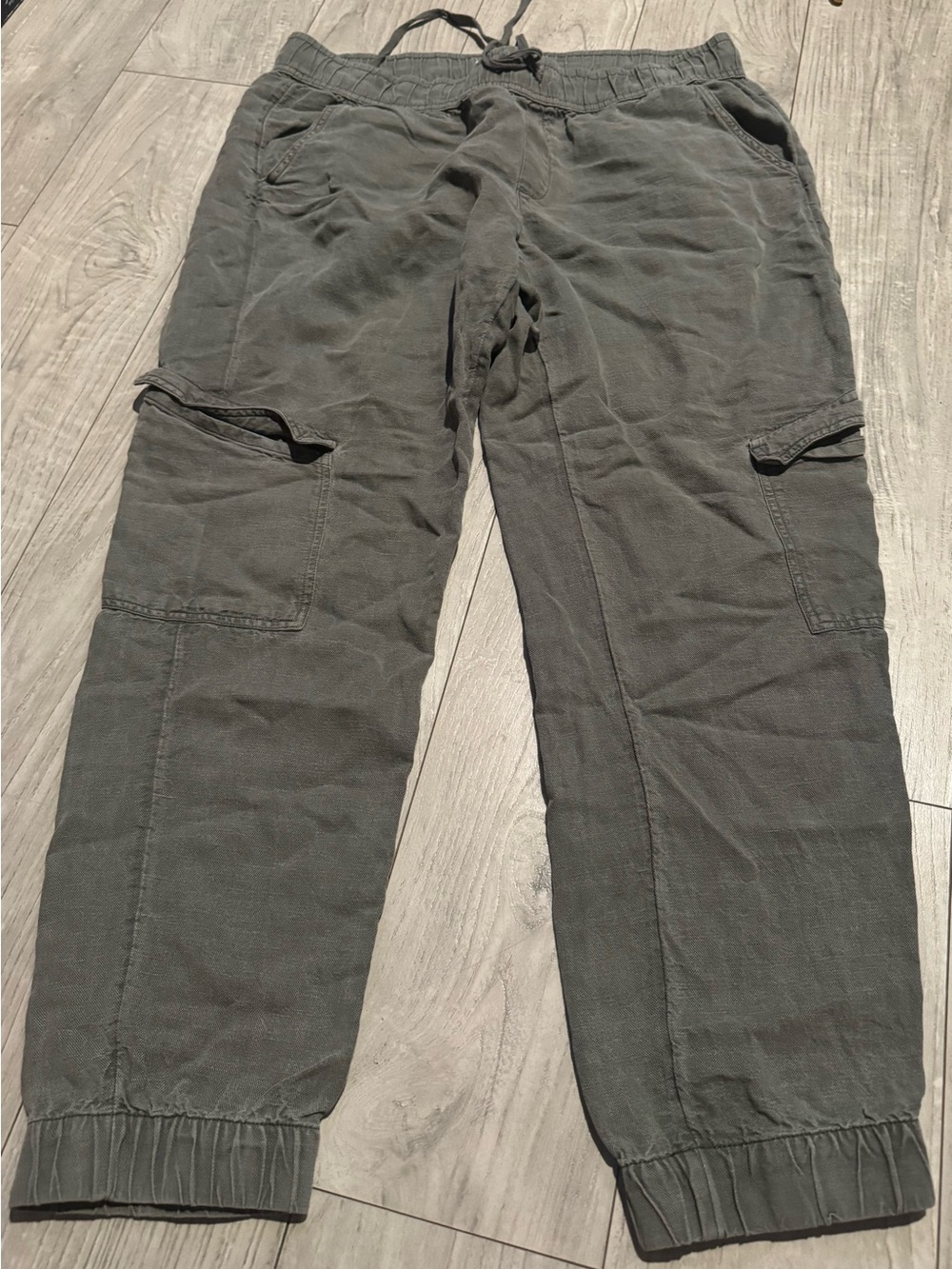 C&C California Linen blend Cargo Jogger Pants - Charcoal Gray